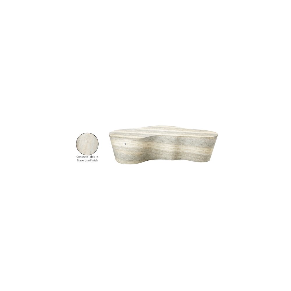 Monza Travertine Travertine Finish Concrete Coffee Table