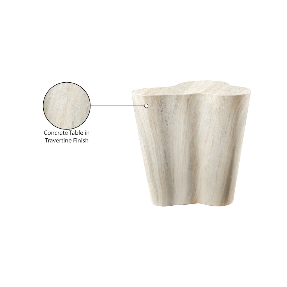 Monza Travertine Travertine Finish Concrete End Table