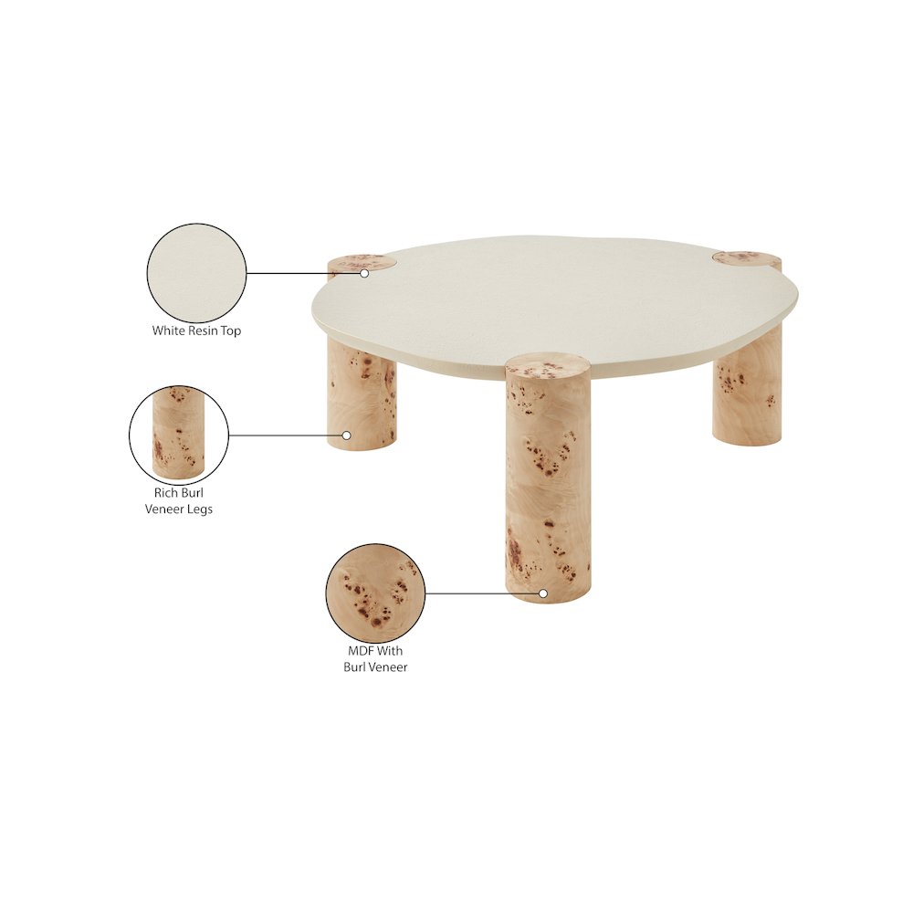 Thor Natural Burl Wood Coffee Table