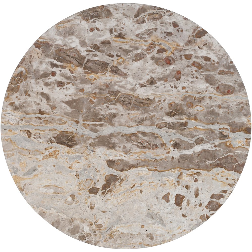 Varenna Beige Marble Top And Acacia Wood Base Coffee Table
