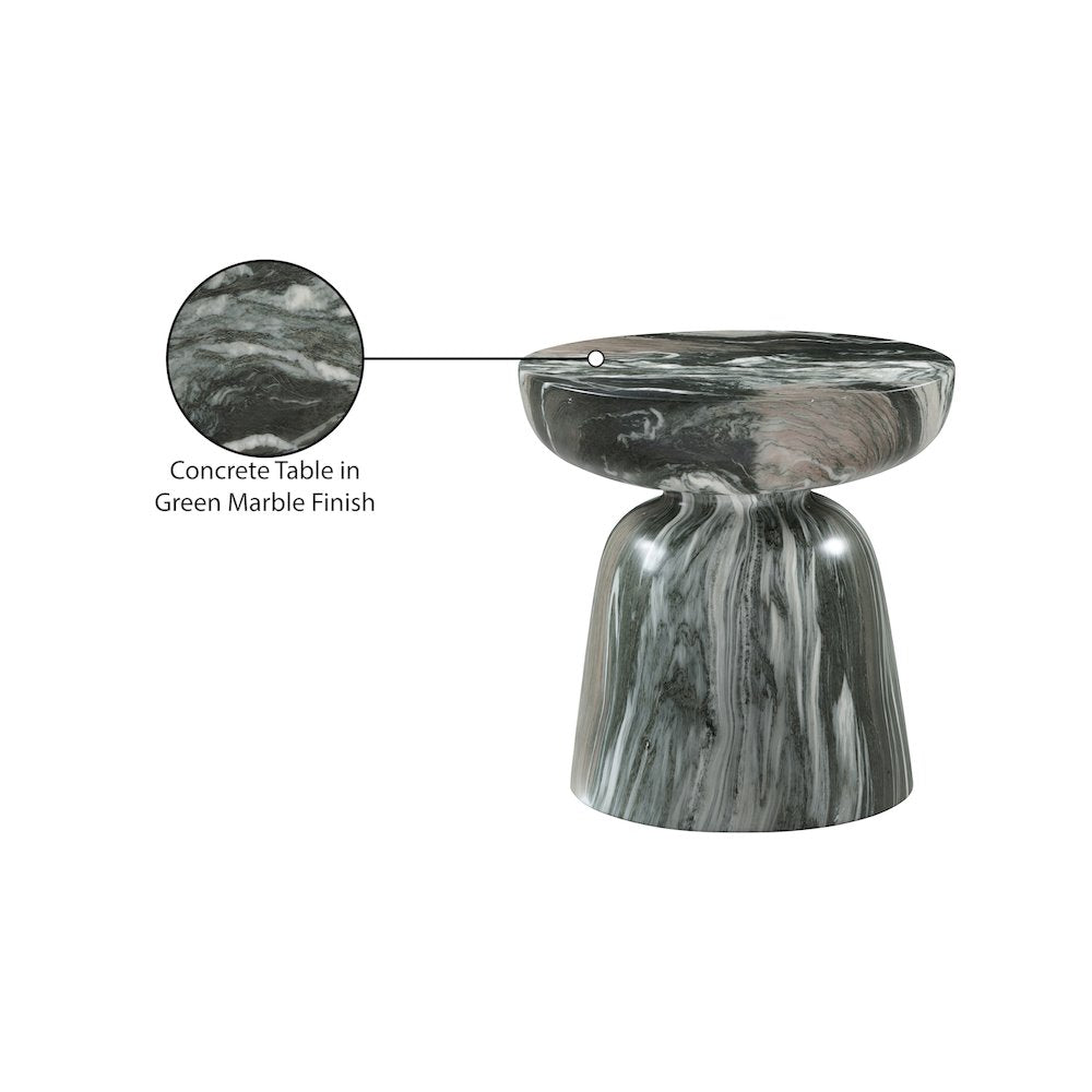 Avellino Green Marble Finish Concrete End Table