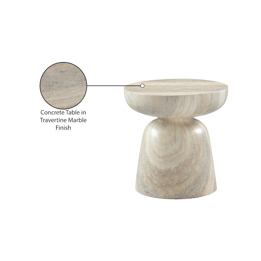 Avellino Travertine Travertine Finish Concrete End Table