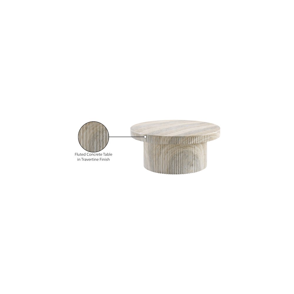 Legatto Travertine Travertine Finish Concrete Coffee Table
