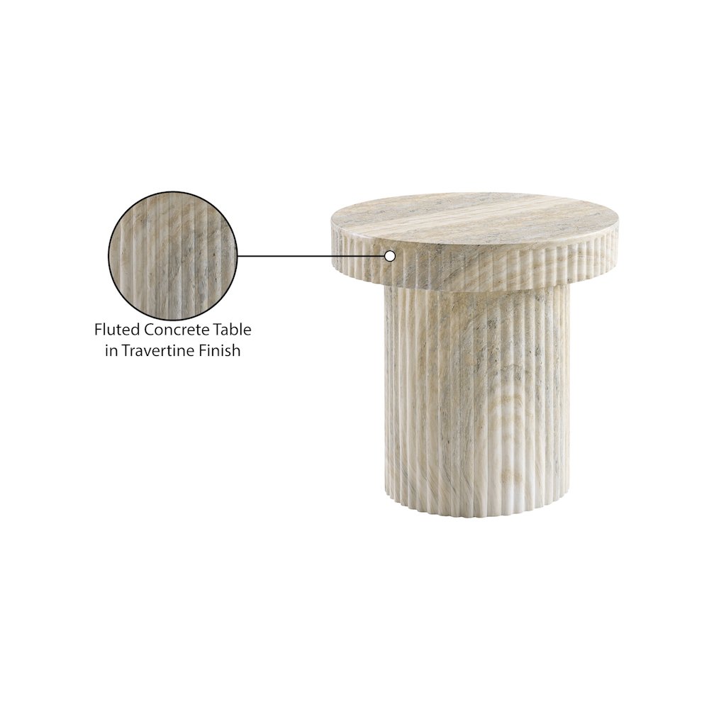 Legatto Travertine Travertine Finish Concrete End Table