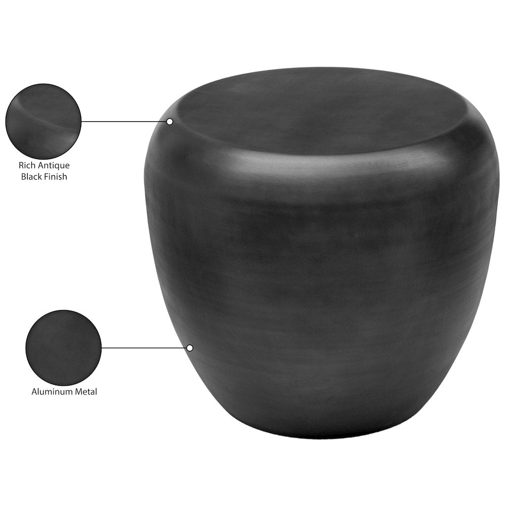 Capsule Black Aluminum End Table