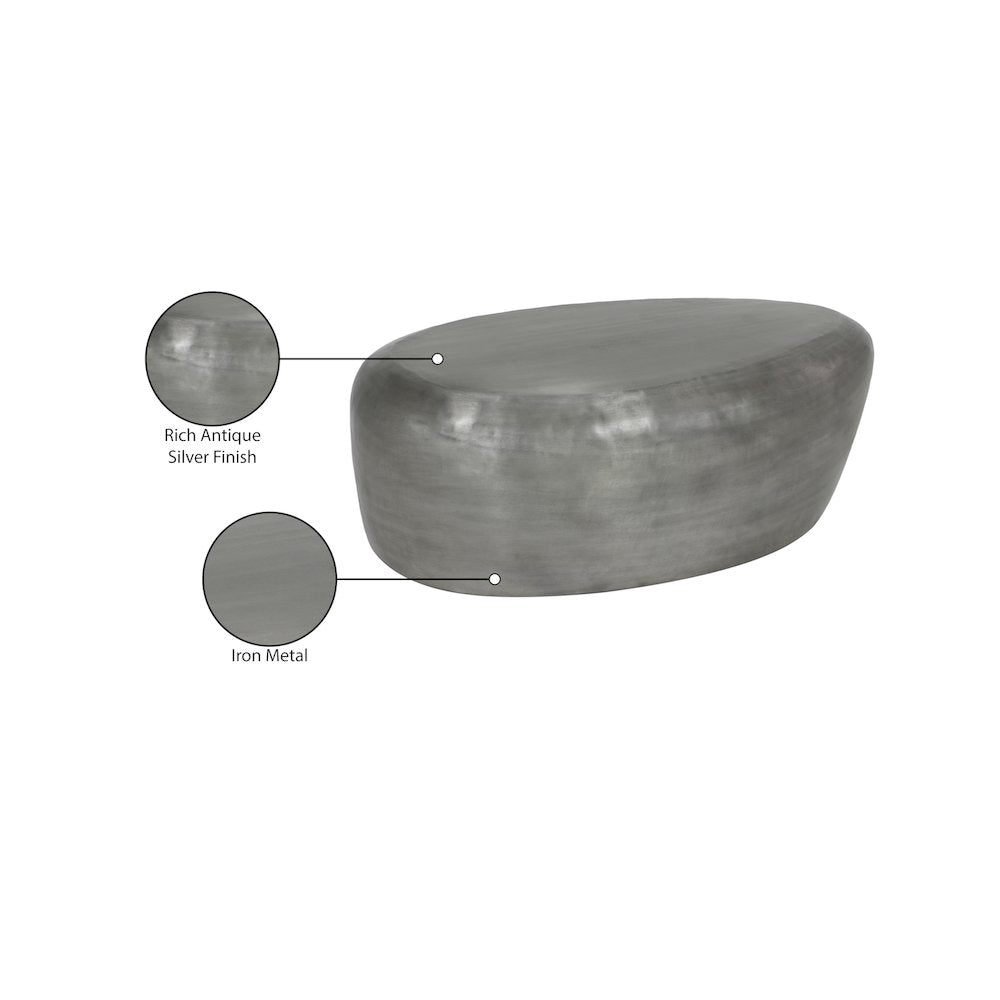 Capsule Silver Aluminum Coffee Table