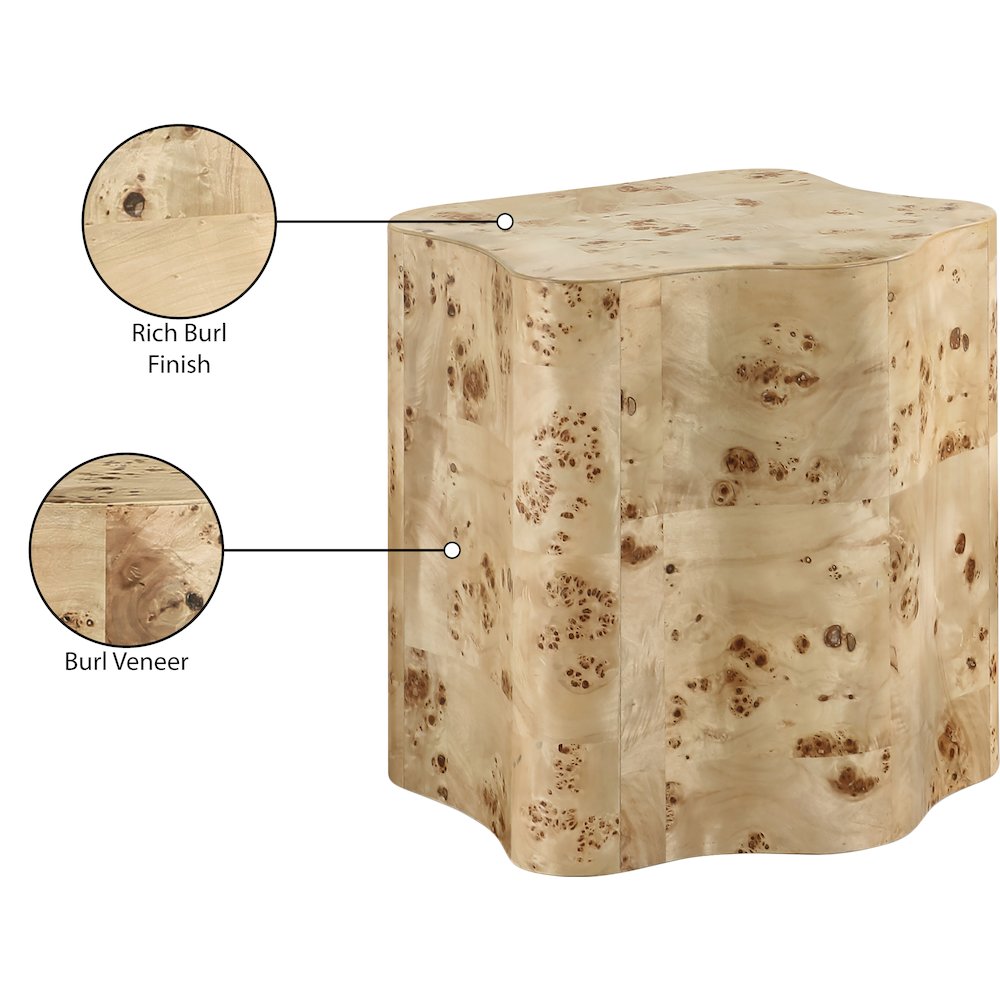 Zaire Natural Burl Wood End Table