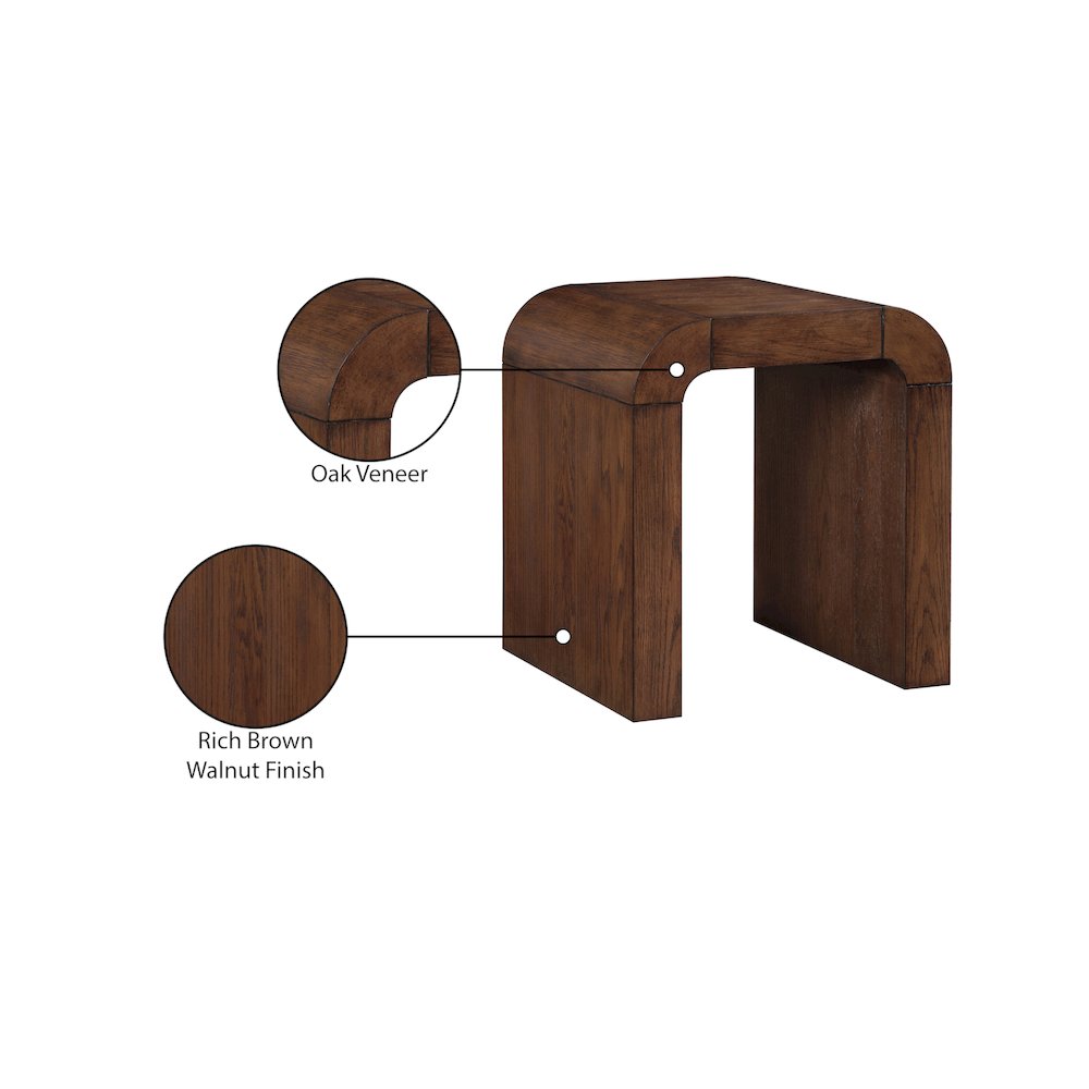 Toulon Brown Oak Veneer End Table