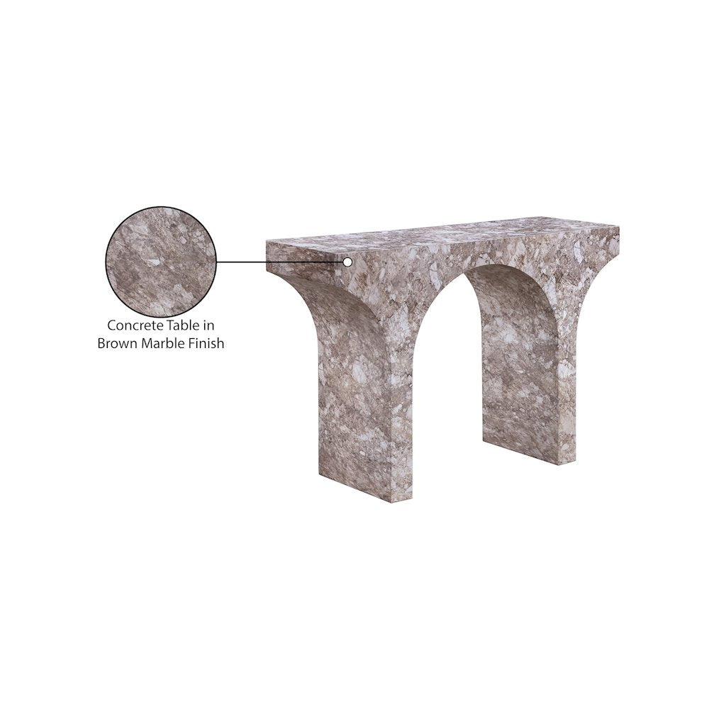 Pomezia Brown Marble Finish Console Table