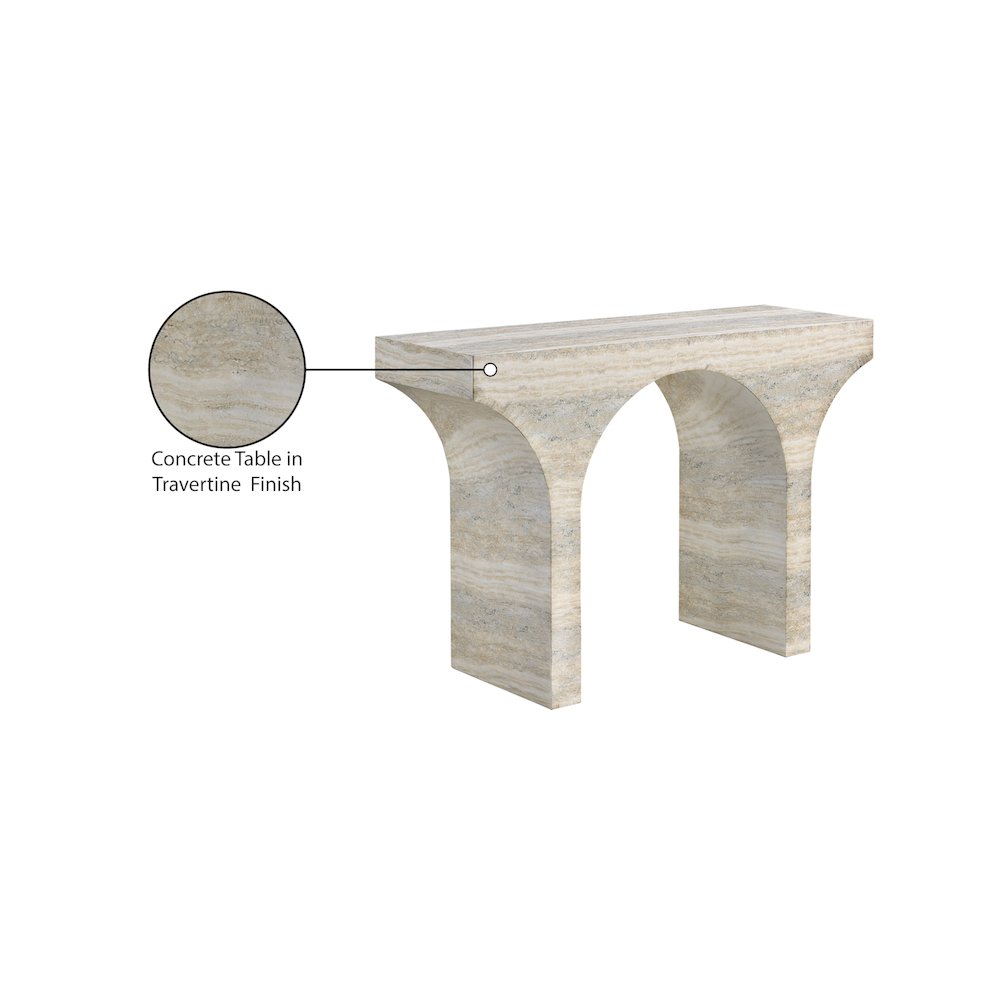 Pomezia Travertine Travertine Finish Console Table