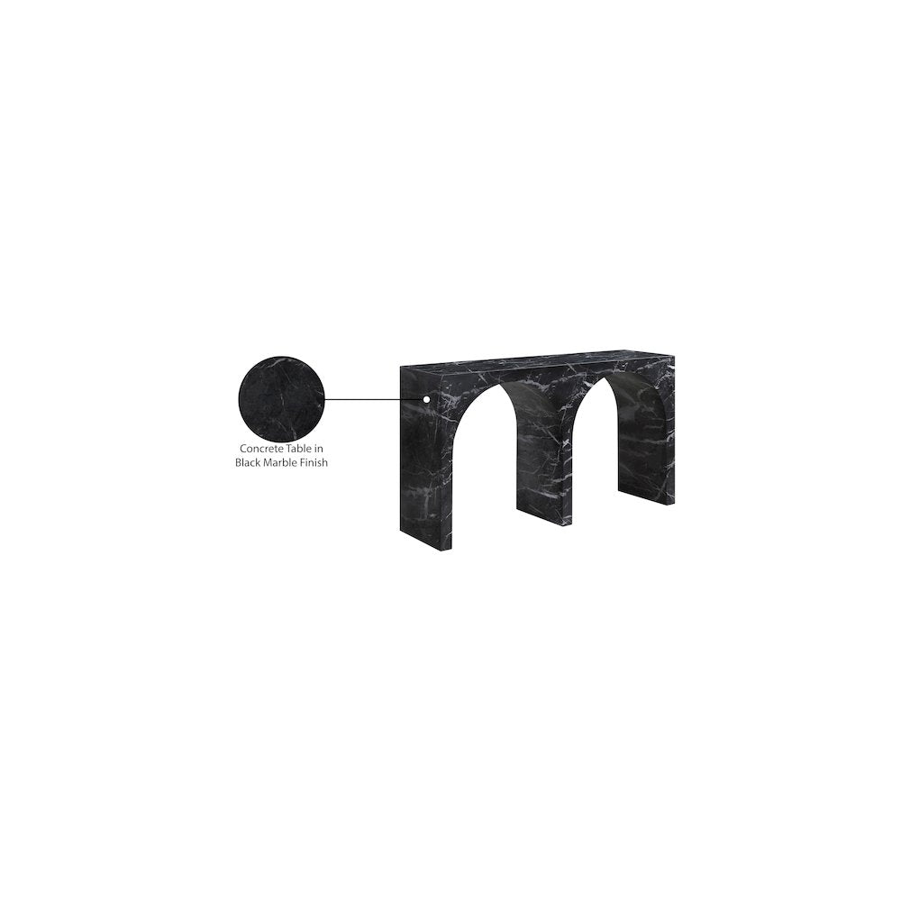 Faenza Black Marble Finish Console Table