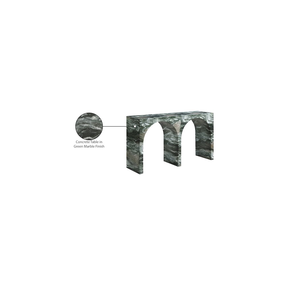 Faenza Green Marble Finish Console Table