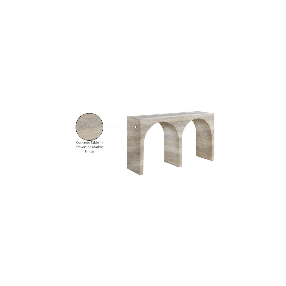 Faenza Travertine Travertine Finish Console Table