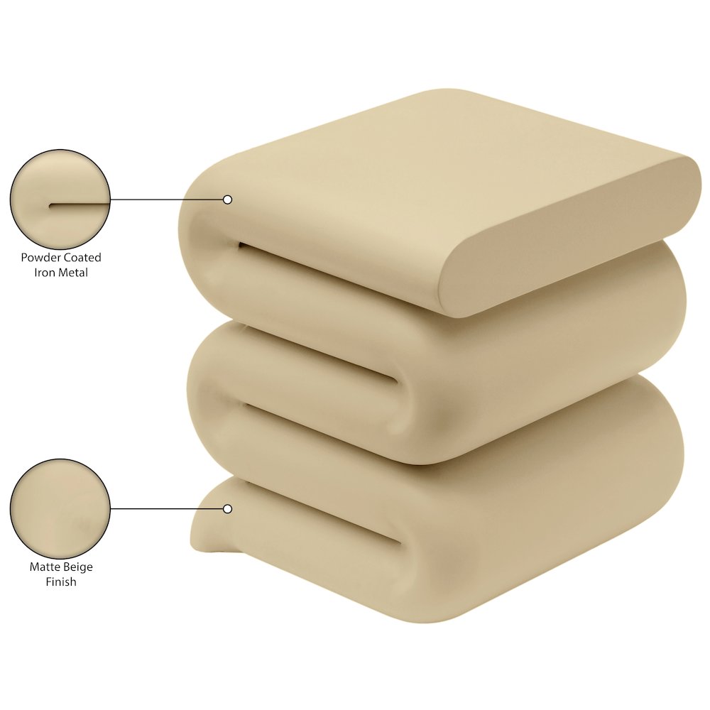 Roland Beige Iron End Table