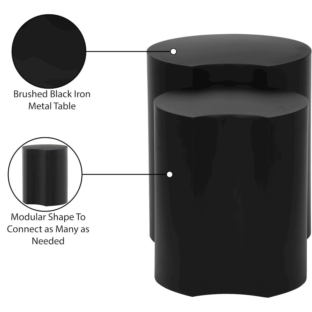 Dimple Black End Table