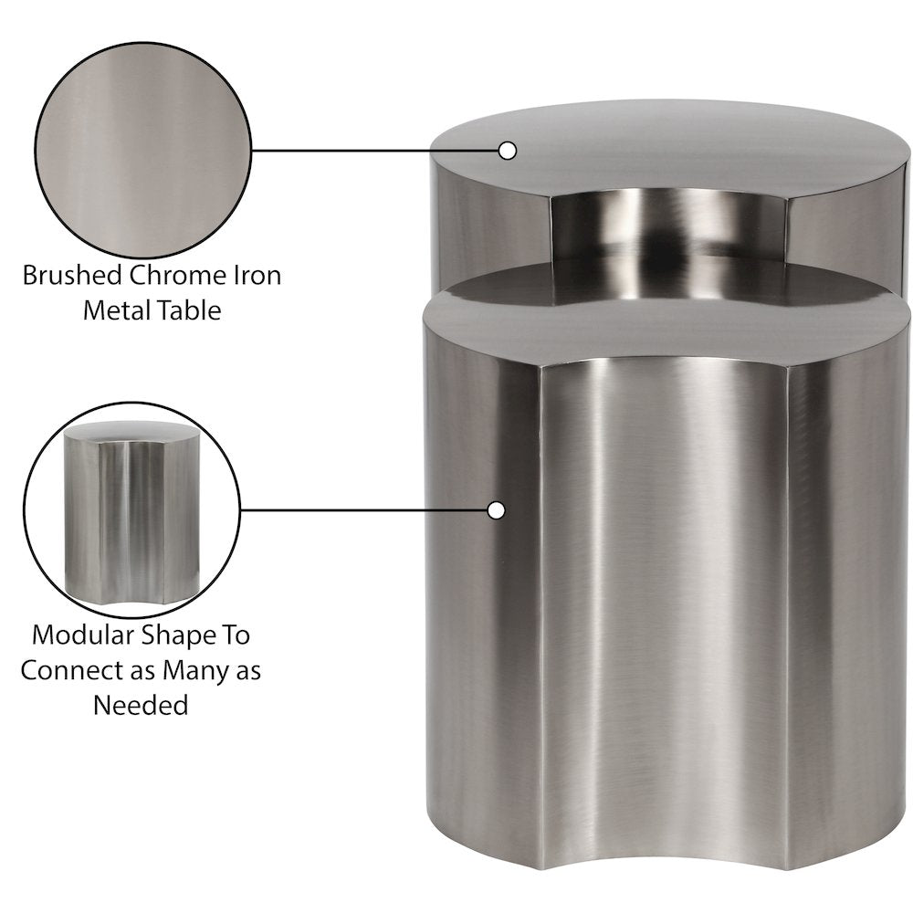 Dimple Silver End Table