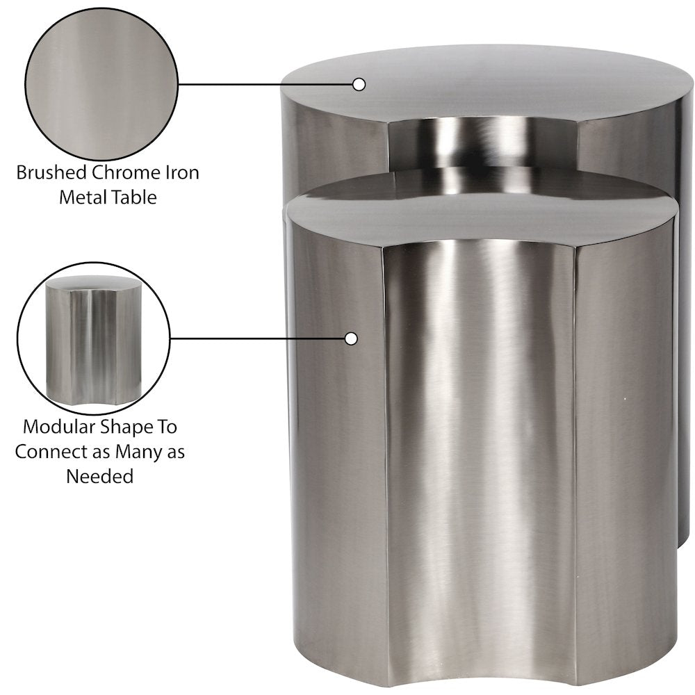 Dimple Silver End Table