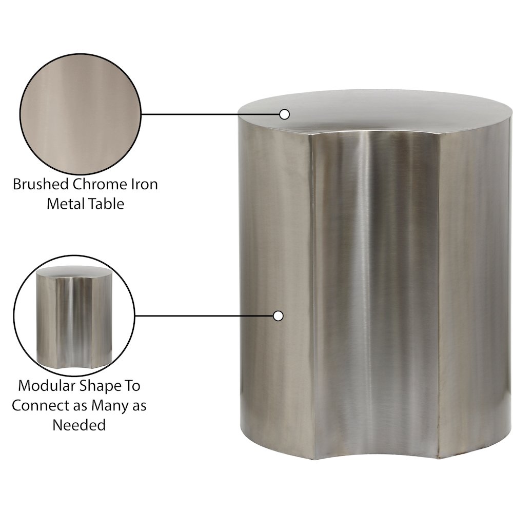 Dimple Silver End Table