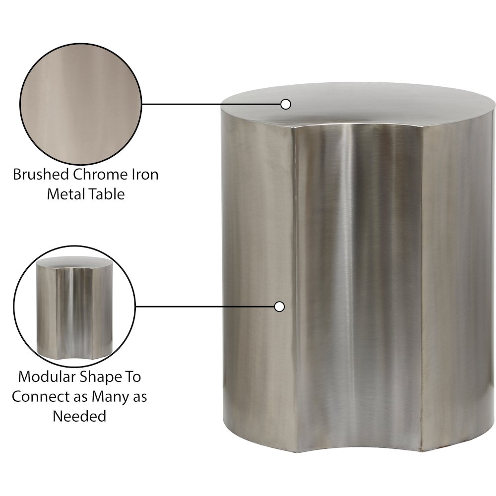Dimple Silver End Table