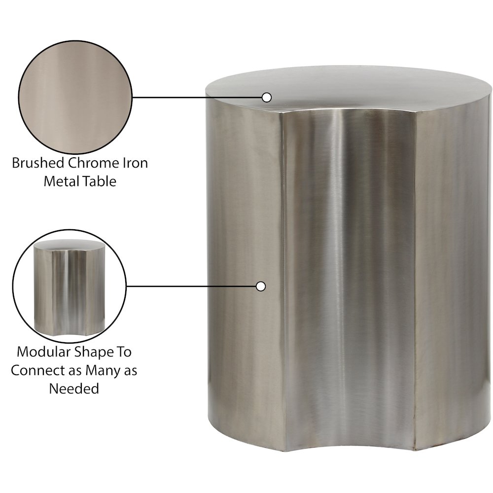 Dimple Silver End Table
