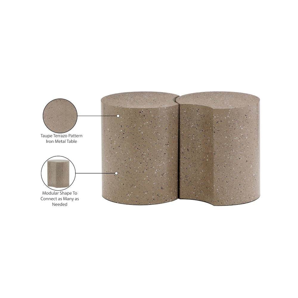 Dimple Taupe End Table
