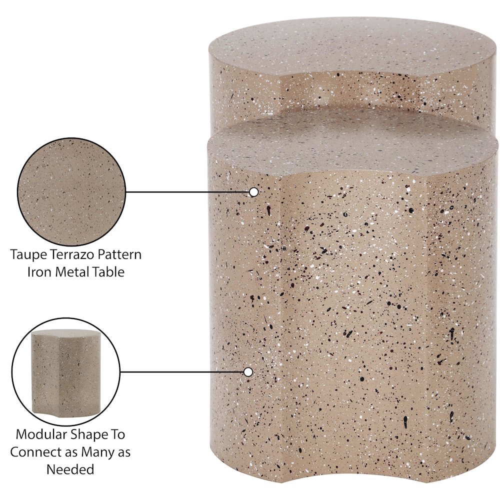 Dimple Taupe End Table
