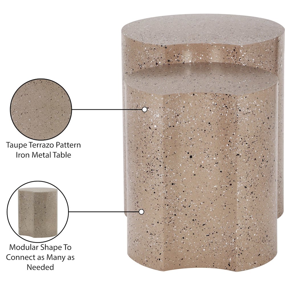 Dimple Taupe End Table