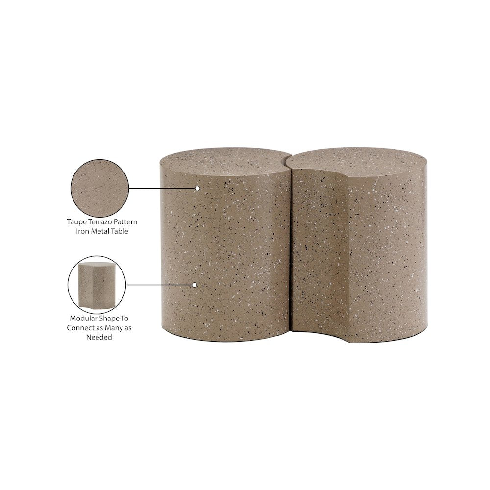 Dimple Taupe End Table