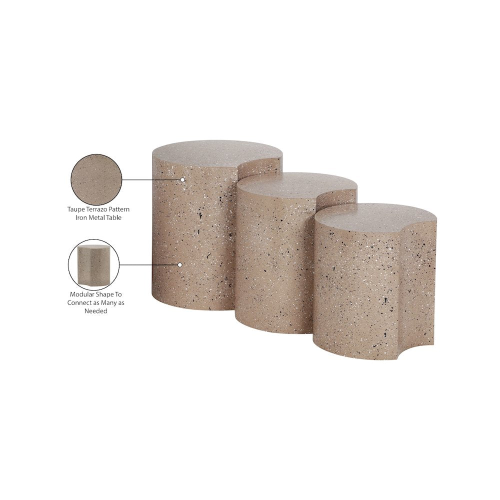 Dimple Taupe End Table