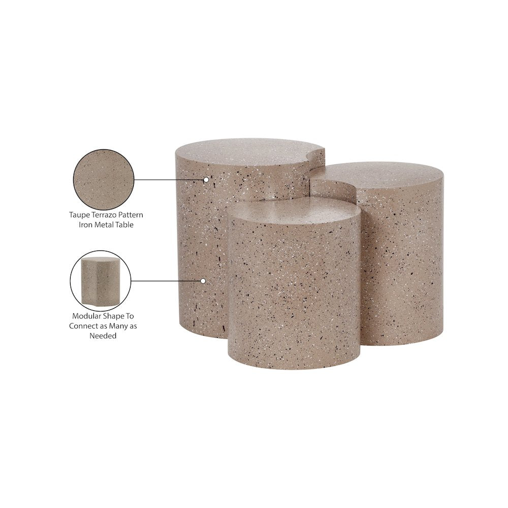 Dimple Taupe End Table