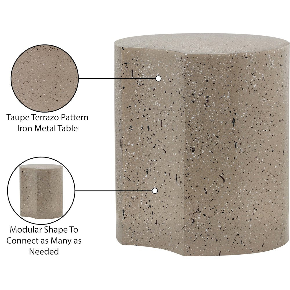 Dimple Taupe End Table