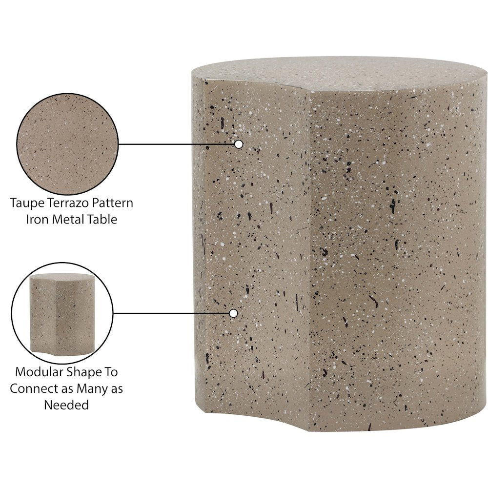 Dimple Taupe End Table