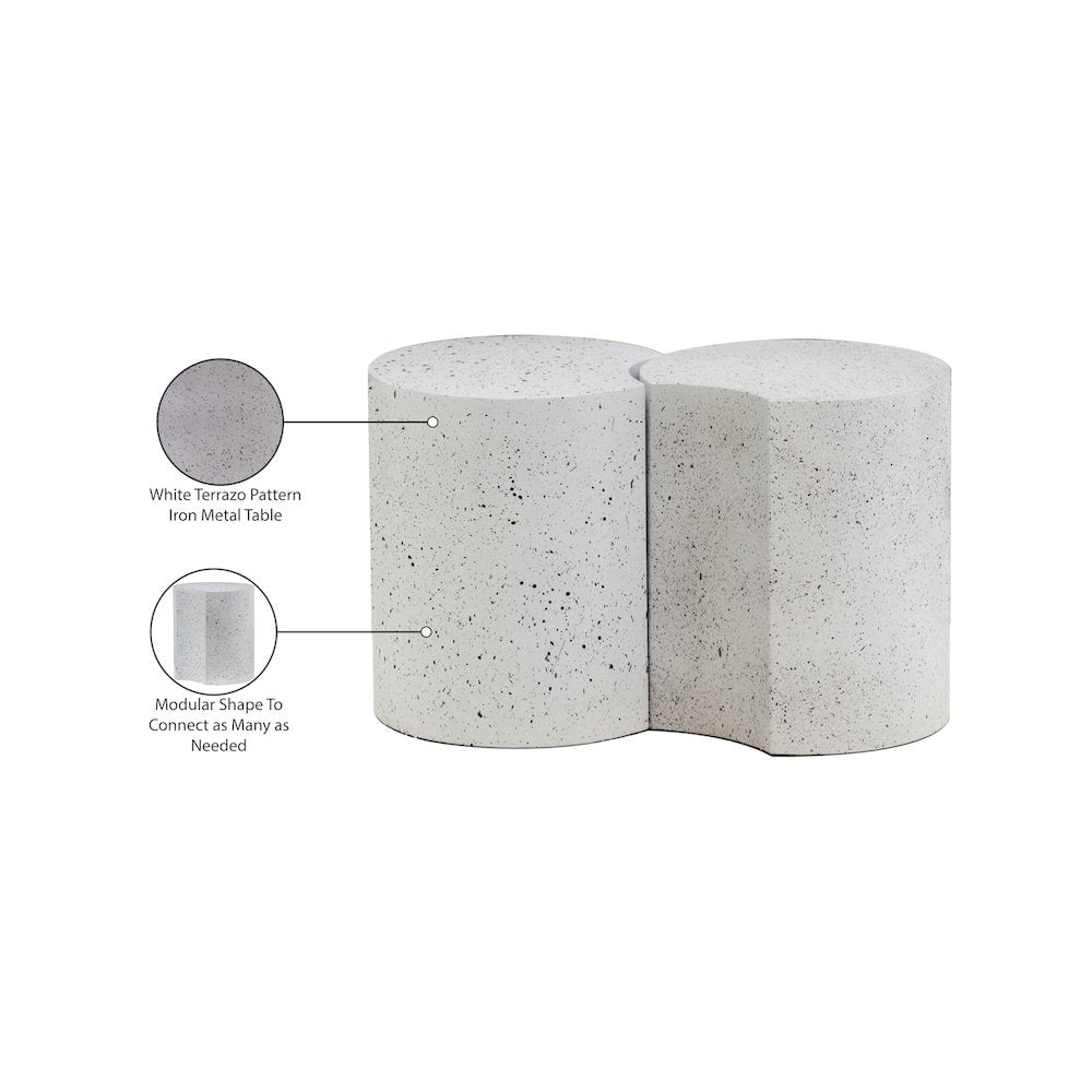 Dimple White End Table