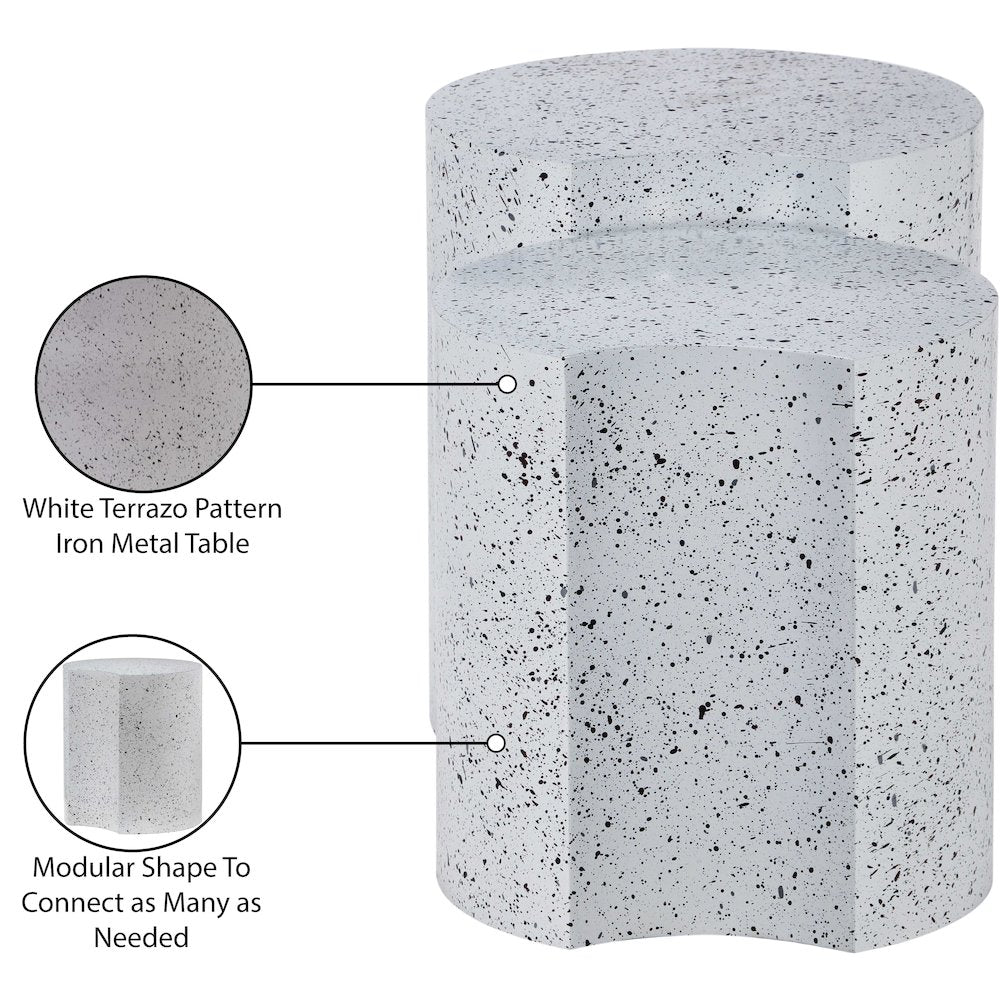 Dimple White End Table