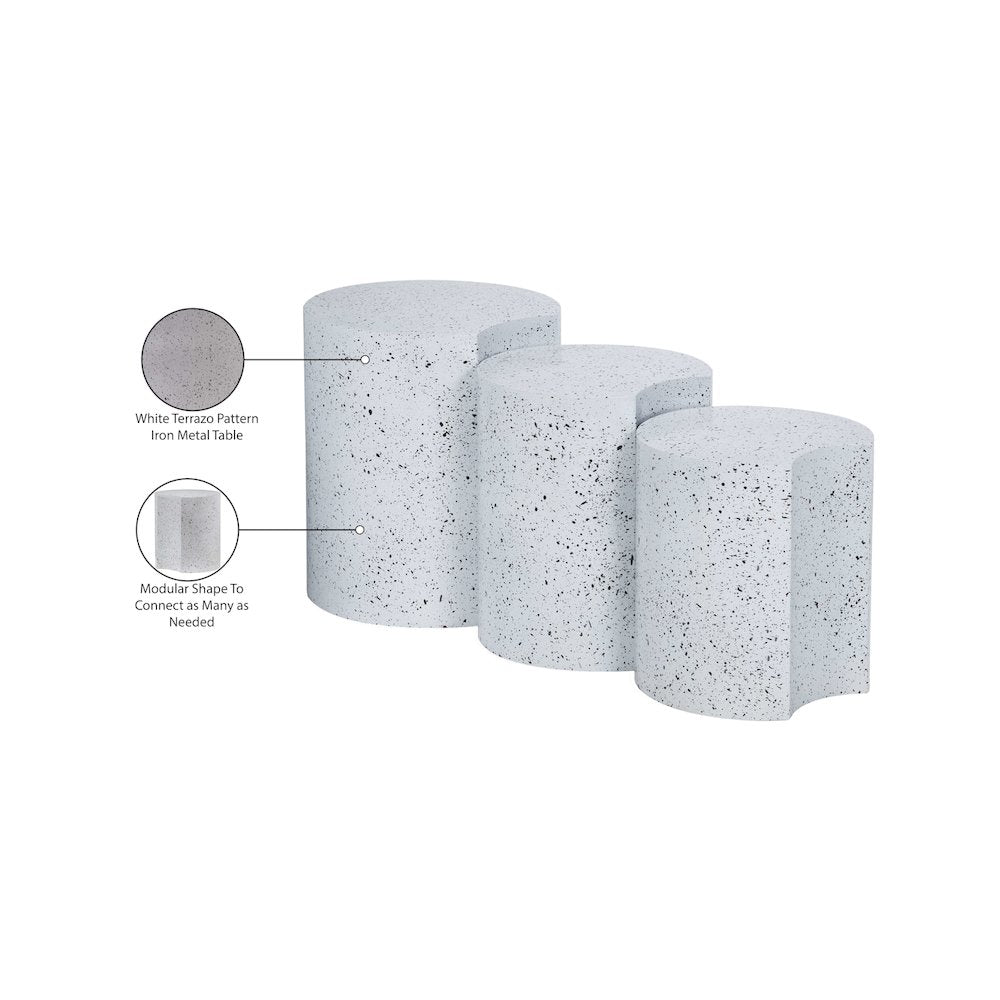 Dimple White End Table