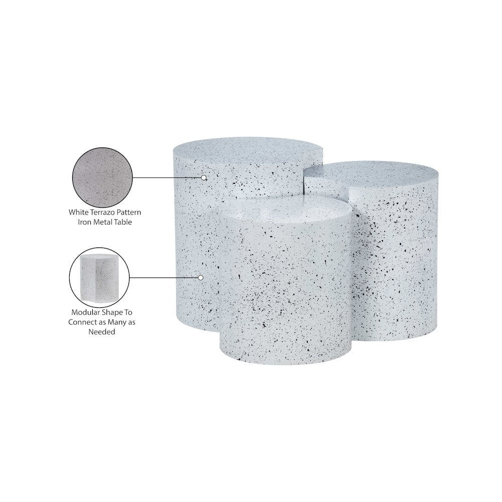 Dimple White End Table