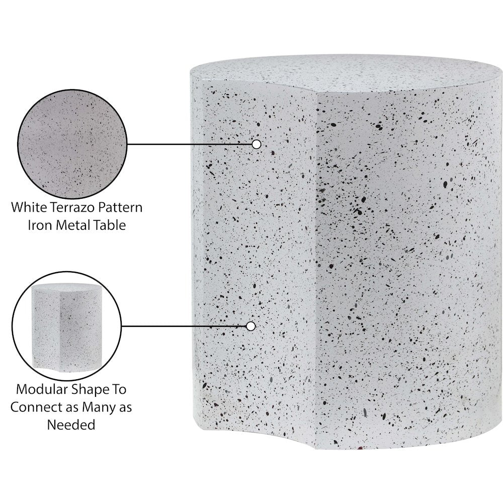 Dimple White End Table