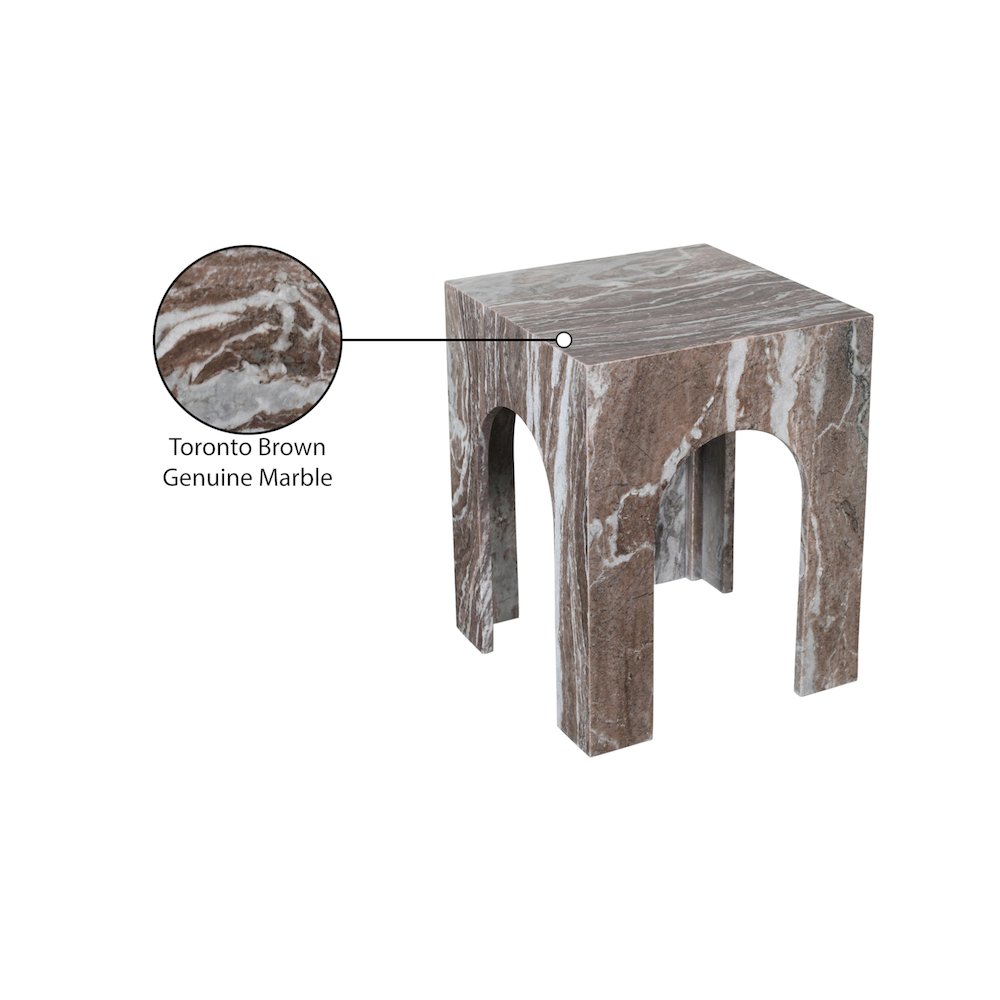 Palermo Brown Marble End Table