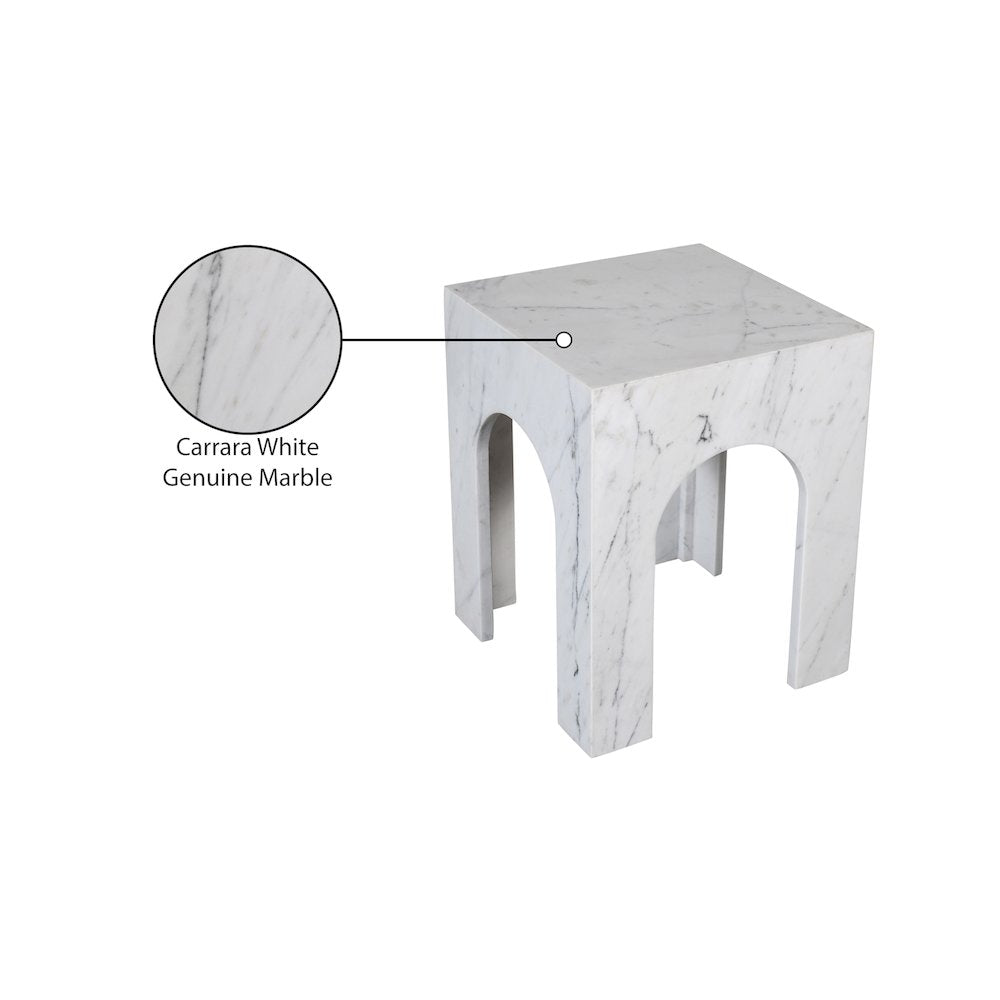 Palermo White Marble End Table