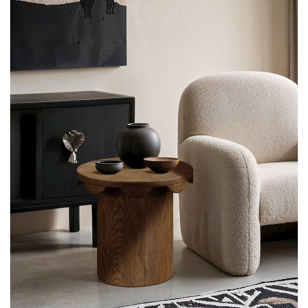 Dahlia Brown Oak Veneer End Table