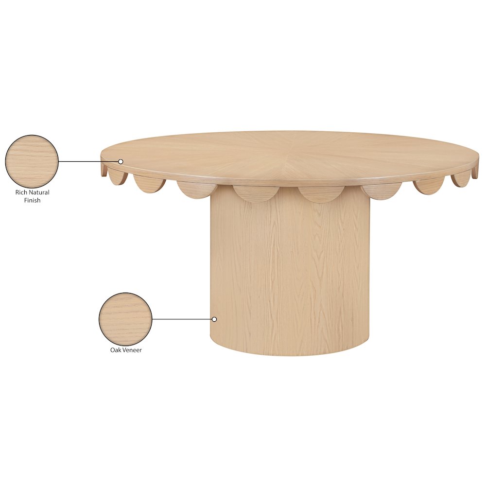 Dahlia 60" Natural Oak Veneer Dining Table