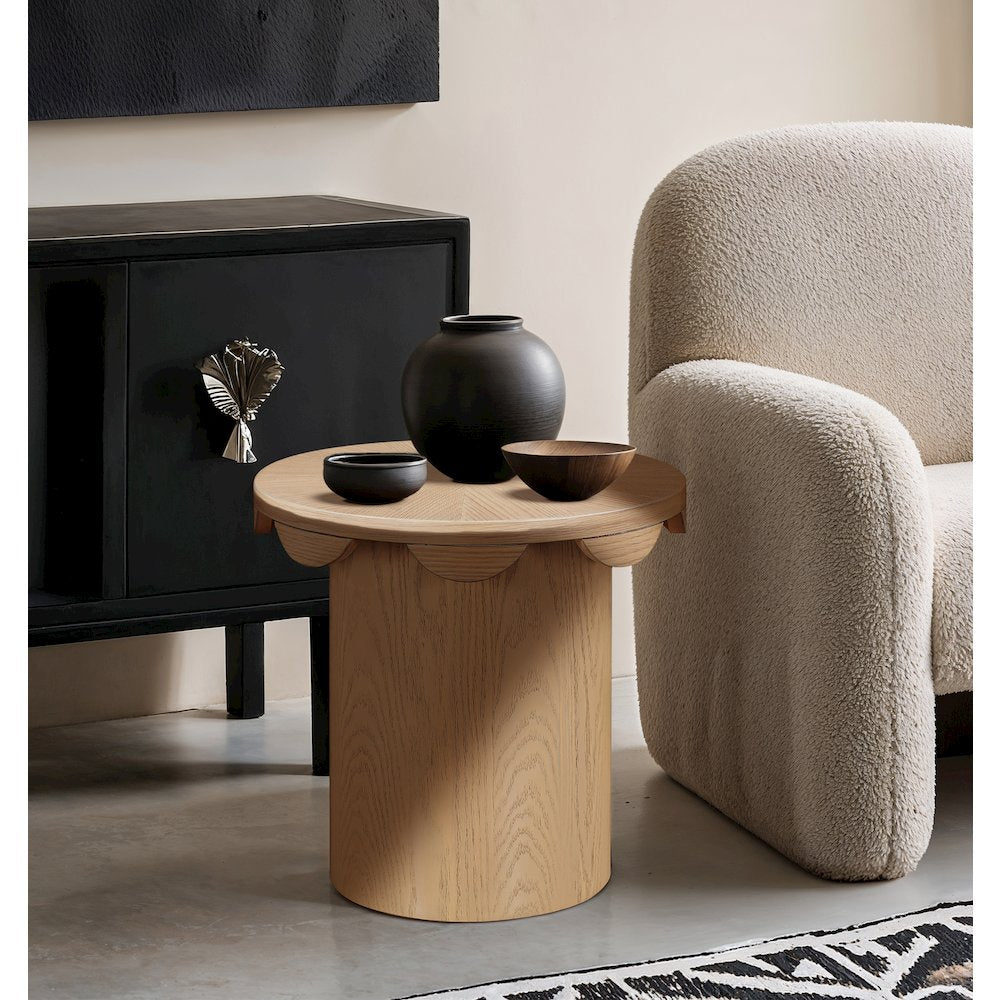 Dahlia Natural Oak Veneer End Table