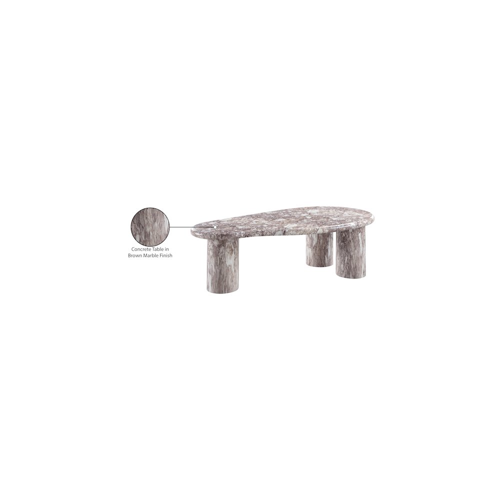 Sassari Brown Marble Finish Concrete Coffee Table