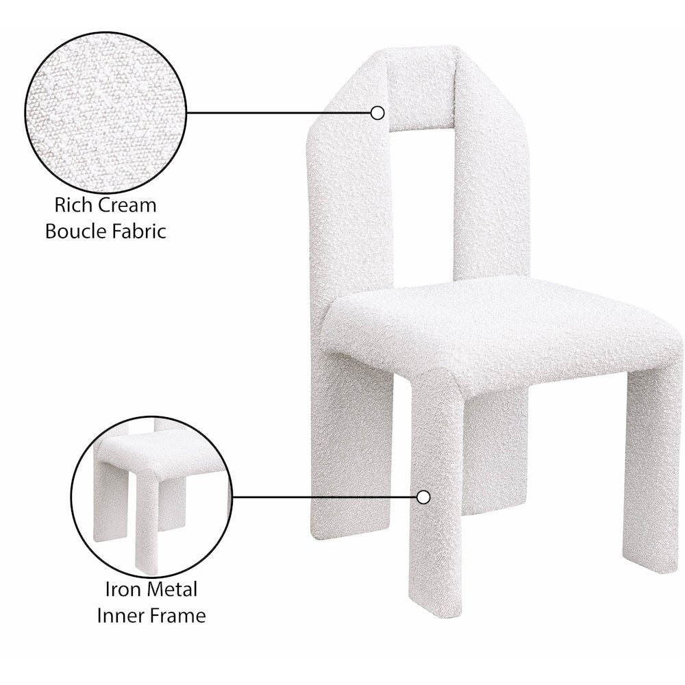 Bennett Cream Boucle Fabric Dining Chair, Set of 2
