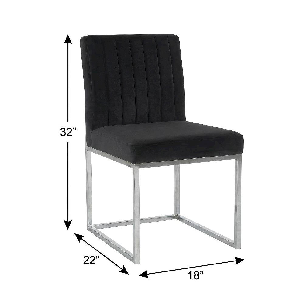 Chrome Velvet Dining Chairs Set of 2 with Contemporary Design and Durable Frame