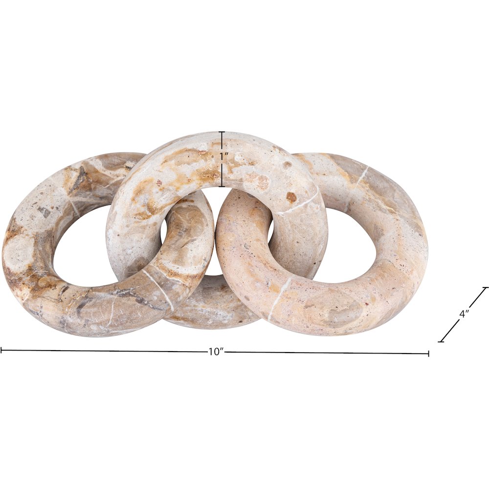 Rings Beige Marble Decorative Chain Links