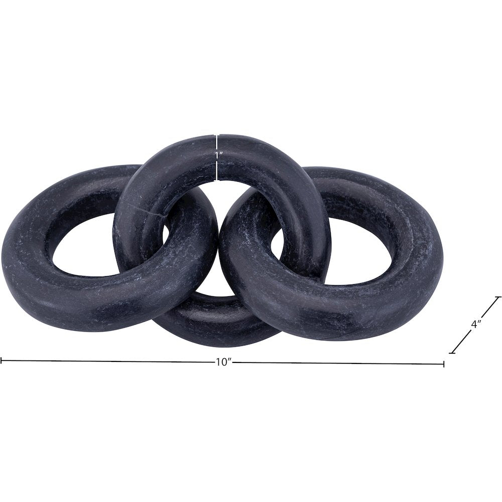 Rings Black Marble Decorative Chain Links