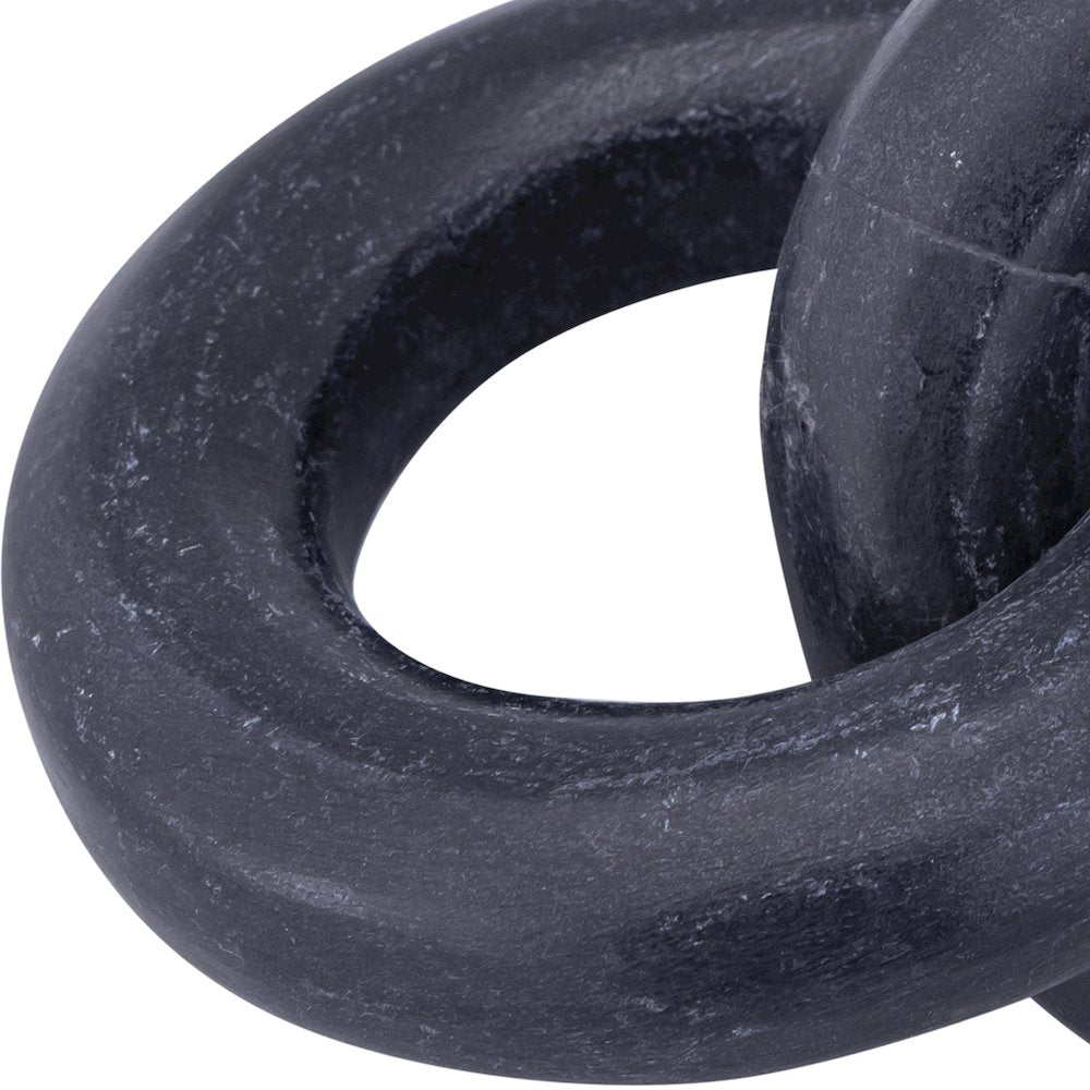 Rings Black Marble Decorative Chain Links