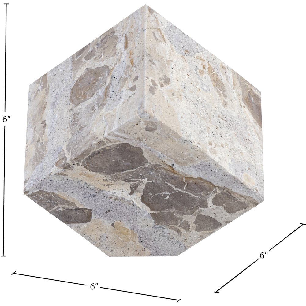 Block Beige Marble Decorative Cube
