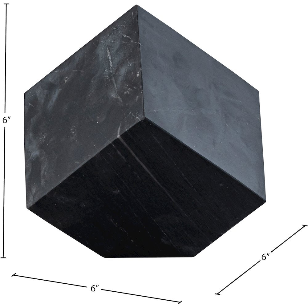 Block Black Marble Decorative Cube